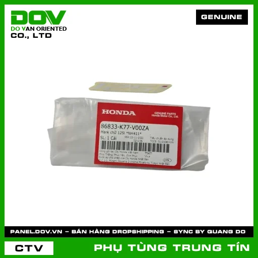 MARK CHỮ 125L *NH411* | 86833-K77-V00ZA | HONDA (SH 125/150) — 86833K77V00ZA