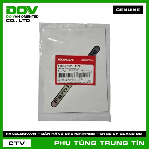TEM ỐP SƯỜN (CHỮ FAMILY) | 86873-KVV-930ZA | HONDA — 86873KVV930ZA