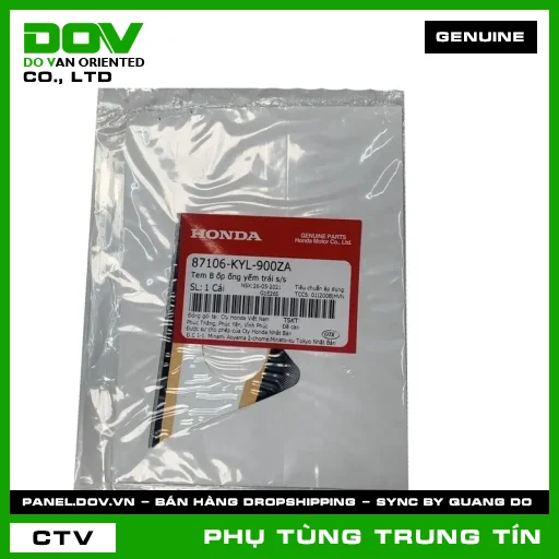 TEM B ỐP ỐNG YẾM TRÁI S/S | 87106-KYL-900ZA | HONDA — 87106KYL900ZA