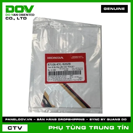 TEM B ỐP ỐNG YẾM TRÁI *R313C* | 87106-KYL-920ZB | HONDA — 87106KYL920ZB