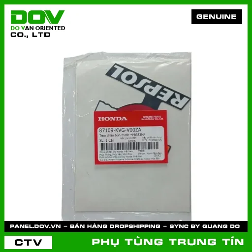 TEM CHẮN BÙN TRƯỚC *PB383M* | 87109-KVG-V00ZA | HONDA (AIR BLADE 110) — 87109KVGV00ZA