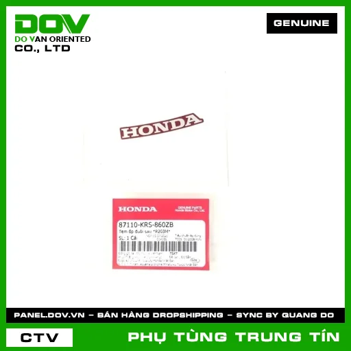 TEM ỐP ĐUÔI SAU *R203M* | 87110-KRS-860ZB | HONDA (WAVE ALPHA) — 87110KRS860ZB