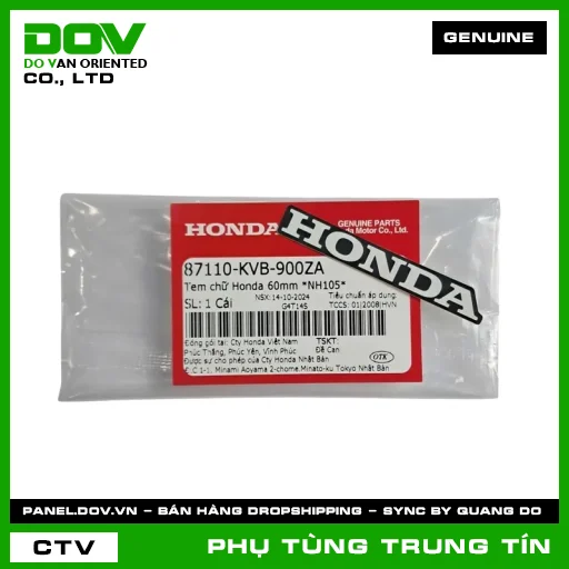 TEM CHỮ HONDA 60MM *NH105* | 87110-KVB-900ZA | HONDA (AIR BLADE 110, AIR BLADE 125, AIR BLADE 125/150, AIR BLADE 125/160, CLICK 110) — 87110KVB900ZA