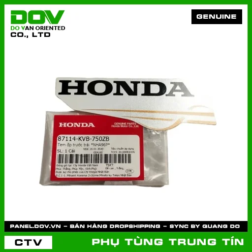 TEM ỐP TRƯỚC TRÁI *NHA96P* | 87114-KVB-750ZB | HONDA — 87114KVB750ZB