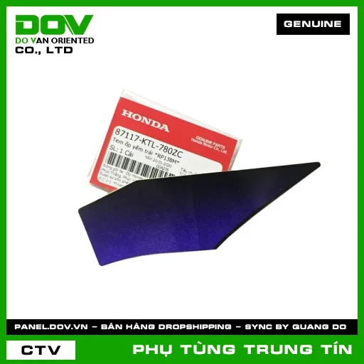 Tem ốp yếm trái *RP138M* | 87117-KTL-780ZC | HONDA (WAVE ALPHA) — 87117KTL780ZC