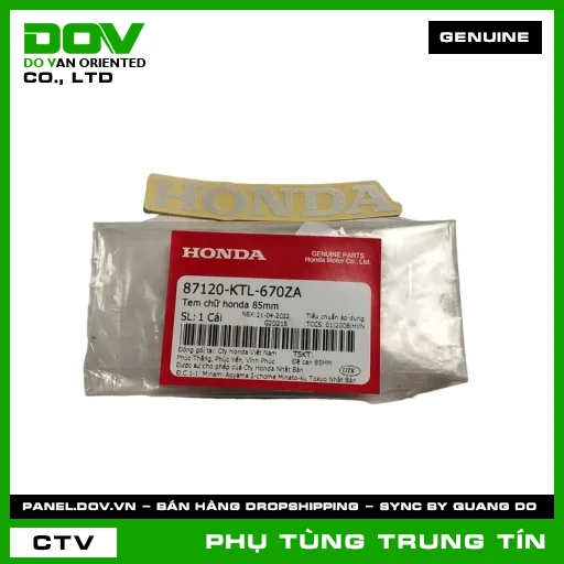 TEM CHỮ HONDA 85MM | 87120-KTL-670ZA | HONDA (WAVE ALPHA) — 87120KTL670ZA