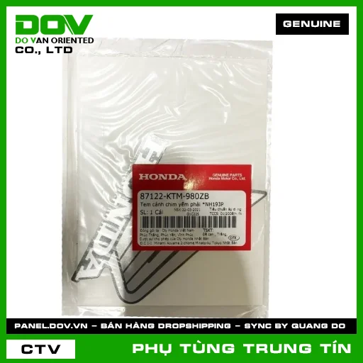 TEM CÁNH CHIM YẾM PHẢI *NH193P | 87122-KTM-980ZB | HONDA (FUTURE NEO) — 87122KTM980ZB