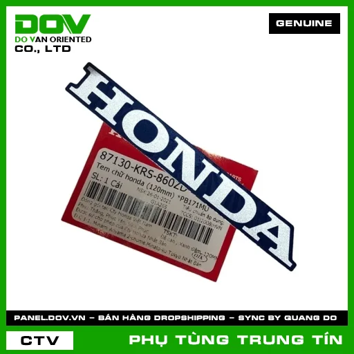 TEM CHỮ HONDA (120MM) *PB171MU | 87130-KRS-860ZD | HONDA (WAVE ALPHA) — 87130KRS860ZD