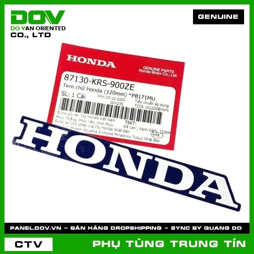 TEM CHỮ HONDA (120MM) *PB171MU | 87130-KRS-900ZE | HONDA (WAVE ALPHA) — 87130KRS900ZE