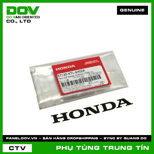 TEM CHỮ HONDA (110MM) | 87130-KTL-640ZA | HONDA (WAVE ALPHA, WAVE ALPHA 110, WAVE RSX 110) — 87130KTL640ZA