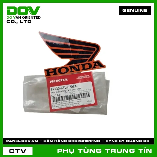 TEM BIỂU TƯỢNG CÁNH CHIM PHẢI | 87130-KTL-670ZA | HONDA (WAVE ALPHA) — 87130KTL670ZA