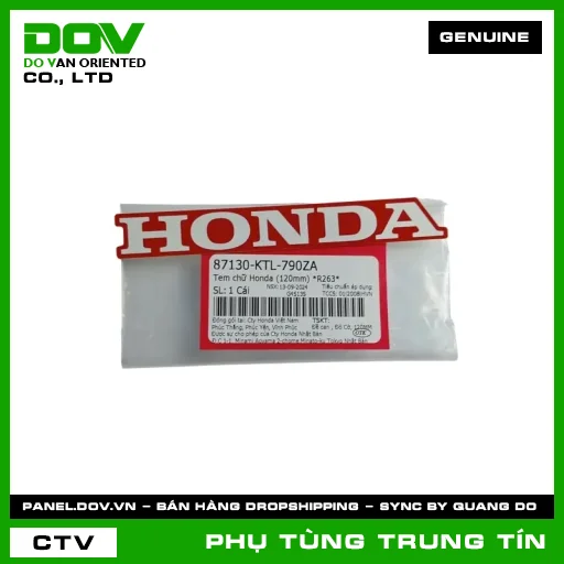 TEM CHỮ HONDA (120MM) *R263* | 87130-KTL-790ZA | HONDA (WAVE ALPHA) — 87130KTL790ZA