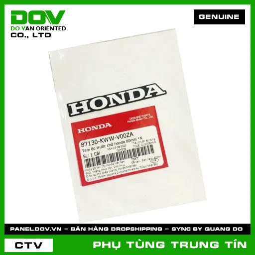 TEM ỐP TRƯỚC CHỮ HONDA 80MM *N | 87130-KWW-V00ZA | HONDA (WAVE RSX 110) — 87130KWWV00ZA