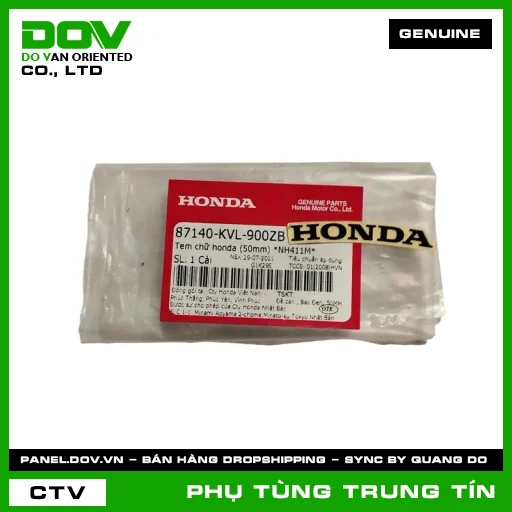 TEM CHỮ HONDA (50MM) *NH411M* | 87140-KVL-900ZB | HONDA (FUTURE NEO) — 87140KVL900ZB