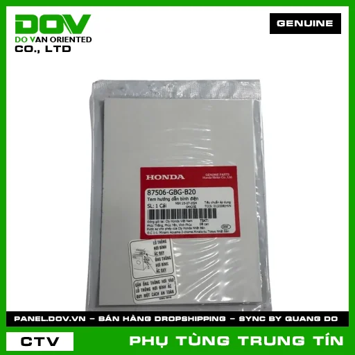 TEM HƯỚNG DẪN BÌNH ĐIỆN | 87506-GBG-B20 | HONDA (SUPER DREAM, WAVE ALPHA) — 87506GBGB20