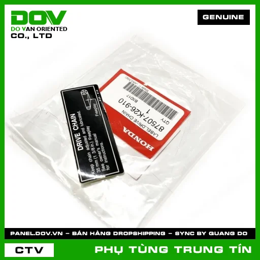 TEM DÁN THÔNG SỐ XÍCH TẢI | 87507-K26-910 | HONDA (MSX 125) — 87507K26910