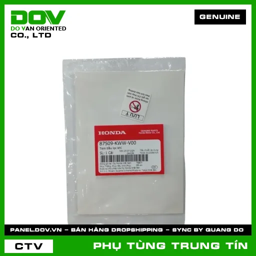 TEM BẦU LỌC KHÍ | 87509-KWW-V00 | HONDA (AIR BLADE 110, BLADE 110, DREAM 110, FUTURE 125, PCX, SH 125/150, VISION 110, WAVE RSX 110) — 87509KWWV00