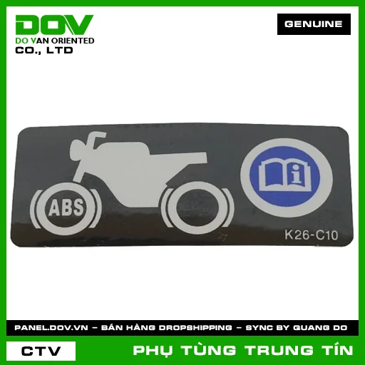 TEM CẢNH BÁO ABS | 87514-K26-C10 | HONDA (AIR BLADE 125/150, AIR BLADE 125/160, PCX 160, VARIO 160, WINNER R, WINNER X) — 87514K26C10