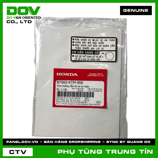 TEM HƯỚNG DẪN LÁI XE AN TOÀN | 87560-KTM-900 | HONDA (BLADE 110, DREAM 110, FUTURE 125, FUTURE NEO, SUPER DREAM, WAVE 100, WAVE ALPHA 110, WAVE RSX 110) — 87560KTM900
