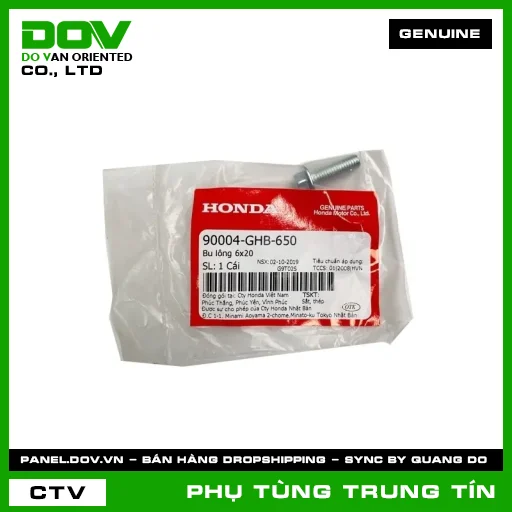 BU LÔNG 6X20 | 90004-GHB-650 | HONDA (CB300R, CB500F, CB500X, CB650R, CBR500R, CBR650R, NX500, REBEL 500) — 90004GHB650