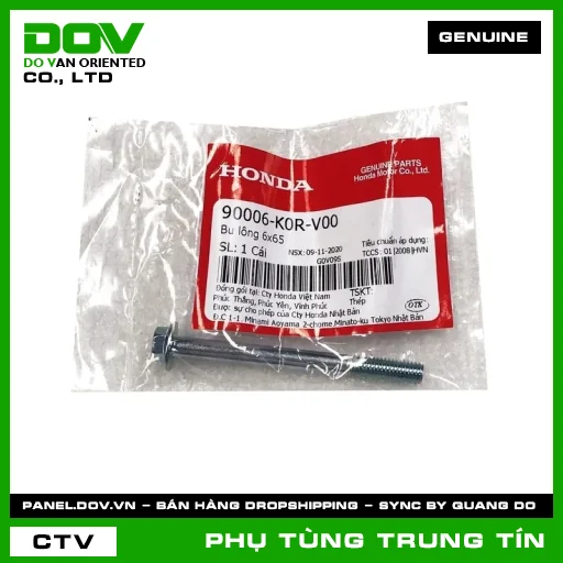 BU LÔNG 6X65 | 90006-K0R-V00 | HONDA (AIR BLADE 125/160, LEAD 125, PCX 160, SH 125/150, SH 125/160, SH MODE, VARIO 160) — 90006K0RV00