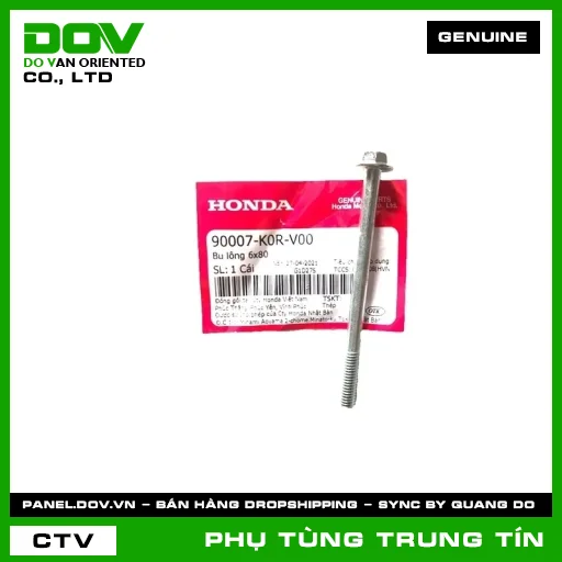 BU LÔNG 6X80 | 90007-K0R-V00 | HONDA (AIR BLADE 125/160, LEAD 125, PCX 160, SH 125/150, SH 125/160, SH MODE, VARIO 160) — 90007K0RV00