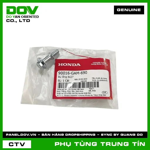 Bu lông 6x27 | 90016-GAM-690 | HONDA (AIR BLADE 110, CLICK 110) — 90016GAM690