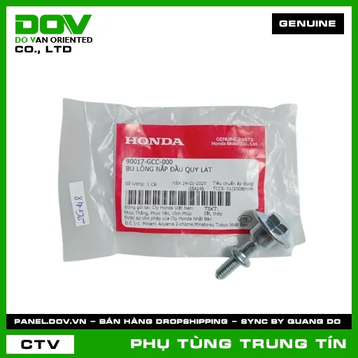 BU LÔNG NẮP ĐẦU QUY LÁT | 90017-GCC-000 | HONDA (AIR BLADE 110, CLICK 110, VISION 110, WAVE RSX 110) — 90017GCC000