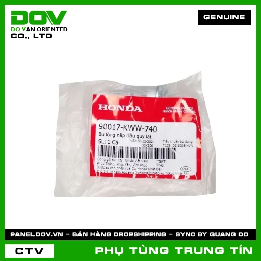 BU LÔNG NẮP ĐẦU QUY LÁT | 90017-KWW-740 | HONDA (BLADE 110, DREAM 110, WAVE ALPHA 110, WAVE RSX 110) — 90017KWW740