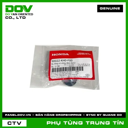 BU LÔNG CÓ VÒNG ĐỆM 6X12 | 90022-K40-F00 | HONDA (AIR BLADE 125/160, LEAD 125, PCX 160, SH 125/150, SH 125/160, SH MODE, VARIO 160) — 90022K40F00