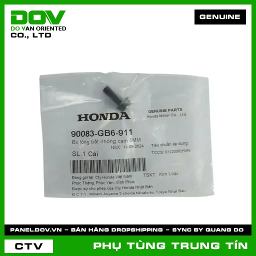 BU LÔNG BẮT NHÔNG CAM 5MM | 90083-GB6-911 | HONDA (AIR BLADE 110, FUTURE NEO, SH 125/150, SUPER DREAM, VISION 110, WAVE 100, WAVE ALPHA, WAVE RSX 110) — 90083GB6911
