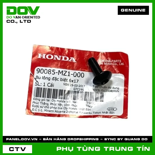 BU LÔNG ĐẶC BIỆT 6X17 | 90085-MZ1-000 | HONDA (ADV350, AIR BLADE 125, AIR BLADE 125/150, REBEL 1100, SH 350) — 90085MZ1000