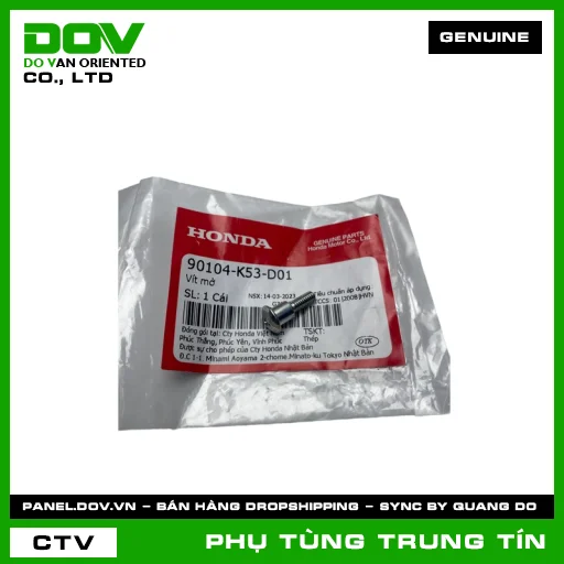 VÍT MỞ | 90104-K53-D01 | HONDA (ADV350, AIR BLADE 125/150, AIR BLADE 125/160, LEAD 125, PCX, PCX 125, PCX 125/150, PCX 160, SH 125/150, SH 125/160, SH 350, SH MODE, VARIO 160, WINNER R, WINNER X) — 90104K53D01