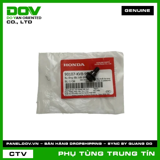 BU LÔNG ĐẶC BIỆT 6MM | 90107-KVB-900 | HONDA (ADV350, CLICK 110, ICON E, LEAD 125, PCX, PCX 125, PCX 125/150, PCX 160, SH 125/150, SH 125/160, SH 350, SH MODE, SUPER CUB C125, VARIO 160, VISION 110, WINNER X) — 90107KVB900