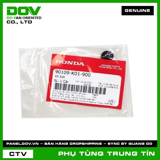 VÍT 5X6 | 90109-K01-900 | HONDA (PCX, PCX 125/150, PCX 160, SH 125/150, SH 125/160, SH 350, SH MODE) — 90109K01900