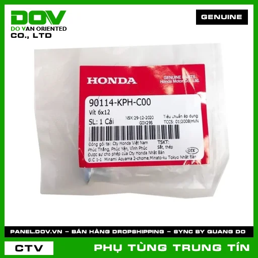 VÍT 6X12 | 90114-KPH-C00 | HONDA (WAVE 100, WAVE ALPHA, WAVE RSX 110) — 90114KPHC00