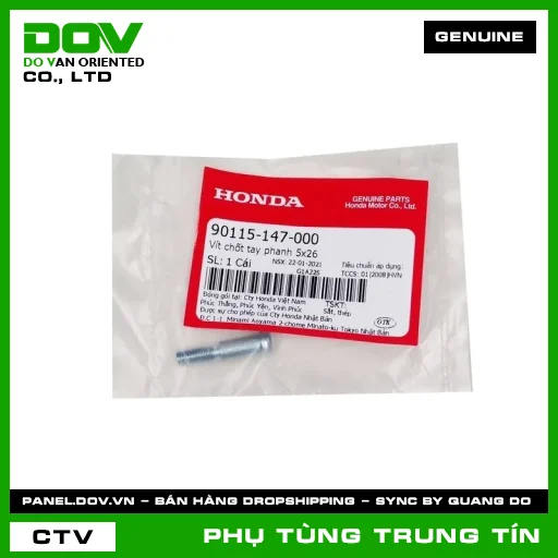 VÍT CHỐT TAY PHANH 5X26 | 90115-147-000 | HONDA (AIR BLADE 110, AIR BLADE 125, AIR BLADE 125/150, AIR BLADE 125/160, CLICK 110, LEAD 110, VISION 110) — 90115147000