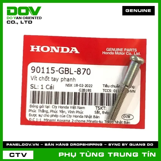 VÍT CHỐT TAY PHANH | 90115-GBL-870 | HONDA (AIR BLADE 110, CLICK 110, LEAD 110, LEAD 125, SH 125/150, VISION 110) — 90115GBL870