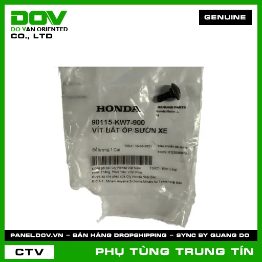 VÍT BẮT ỐP SƯỜN XE | 90115-KW7-900 | HONDA (BLADE 110, CBR500R, DREAM 110, FUTURE 125, FUTURE NEO, MSX 125, SUPER CUB C125, WAVE 100, WAVE ALPHA 110, WAVE RSX 110, WINNER 150) — 90115KW7900