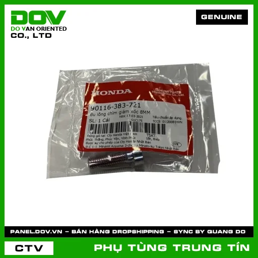 BU LÔNG CHÌM GIẢM XÓC 8MM | 90116-383-721 | HONDA (CB250 NIGHTHAWK, ICON E, LEAD 110, LEAD 125, PCX, PCX 125, PCX 125/150, PCX 160, REBEL 1100, SH 125/150, SH 125/160, SH MODE, SUPER DREAM, VISION 110, WINNER 150, WINNER R, WINNER X) — 90116383721