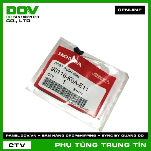 ĐINH TÁN 6MM | 90116-K0A-E11 | HONDA (AIR BLADE 125/150, AIR BLADE 125/160, CB1000R, CB300R, CB350 H'NESS, CB500F, CB650R, CBR150R, CBR500R, CBR650R, NX500, REBEL 1100, REBEL 300, REBEL 500, SH MODE, SUPER CUB C125, VARIO 160, VISION 110, WINNER X) — 90116K0AE11