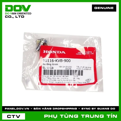 BU LÔNG 6MM | 90116-KVB-900 | HONDA (AIR BLADE 110, AIR BLADE 125, AIR BLADE 125/150, BLADE 110, CB150R, CB300R, CBR150R, CLICK 110, DREAM 110, FUTURE 125, LEAD 125, MSX 125, PCX, PCX 125, SH MODE, SUPER CUB C125, VARIO 160, WAVE ALPHA 110, WAVE RSX 110, WINNER 150) — 90116KVB900