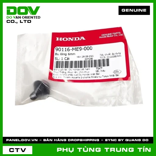 BU LÔNG 6MM | 90116-ME9-000 | HONDA (CB650R, CBR150R, CBR650R, FUTURE NEO, WAVE 100, WAVE ALPHA) — 90116ME9000