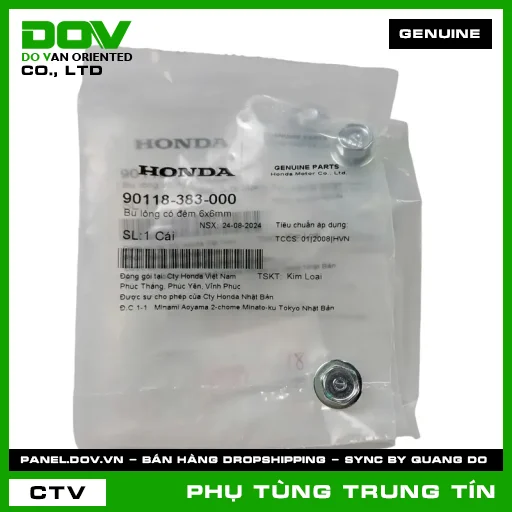 BU LÔNG CÓ ĐỆM 6X6MM | 90118-383-000 | HONDA (BLADE 110, DREAM 110, FUTURE 125, FUTURE NEO, SUPER DREAM, WAVE 100, WAVE ALPHA, WAVE ALPHA 110, WAVE RSX 110) — 90118383000