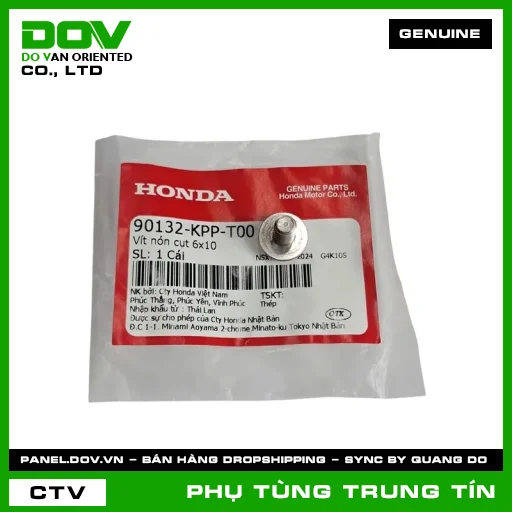 VÍT NÓN CỤT 6X10 | 90132-KPP-T00 | HONDA (CB150R, CB300R, CB500X, CBR150R, MSX 125, NX500, SUPER CUB C125, WINNER 150, WINNER R, WINNER X) — 90132KPPT00