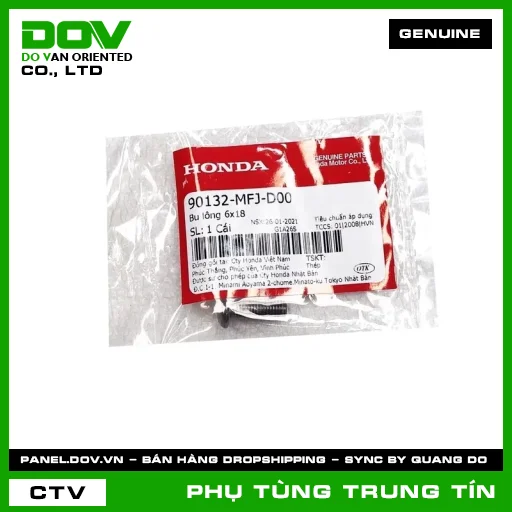 BU LÔNG 6X18 | 90132-MFJ-D00 | HONDA (CBR500R, SH 125/150, SH 125/160, SH 350) — 90132MFJD00