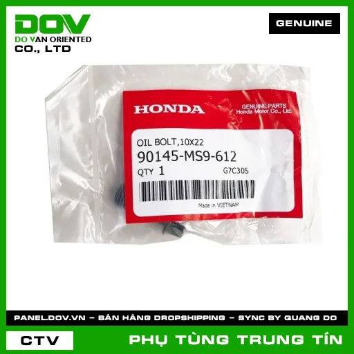 CHỐT DẦU 10X22 | 90145-MS9-612 | HONDA (ADV350, CB1000R, CB250 NIGHTHAWK, CB300R, CB350 H'NESS, CB500F, CB500X, CB650R, CBR500R, CBR650R, GOLDWING, MSX 125, NX500, REBEL 1100, REBEL 300, REBEL 500, SH 125/150, SH 350, SUPER CUB C125, WAVE ALPHA) — 90145MS9612