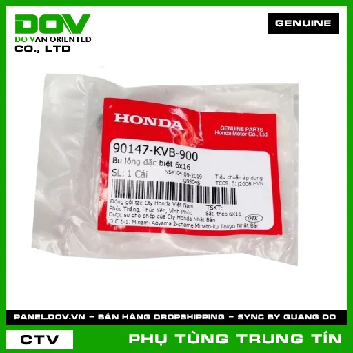 BU LÔNG ĐẶC BIỆT 6X16 | 90147-KVB-900 | HONDA (AIR BLADE 110, AIR BLADE 125, CB300R, CLICK 110, LEAD 125, MSX 125, SH 125/150, SH 125/160, SH MODE, VARIO 160, VISION 110) — 90147KVB900