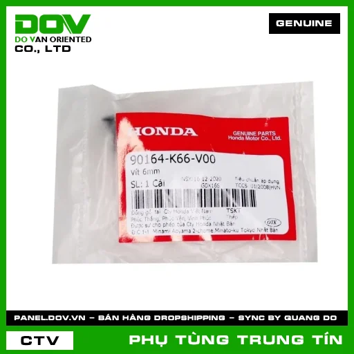 VÍT 6MM | 90164-K66-V00 | HONDA (AIR BLADE 125, AIR BLADE 125/150, AIR BLADE 125/160, VARIO 160) — 90164K66V00