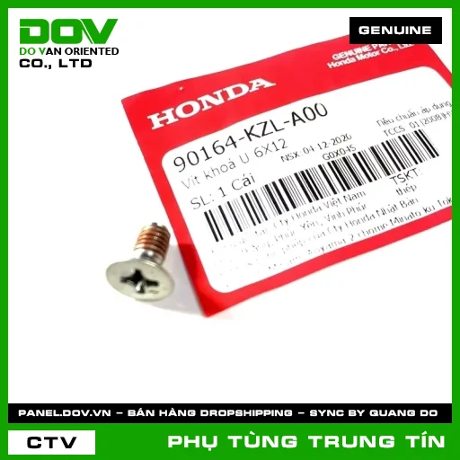 VÍT KHOÁ U 6X12 | 90164-KZL-A00 | HONDA (ADV350, AIR BLADE 125, AIR BLADE 125/150, AIR BLADE 125/160, BLADE 110, CB300R, DREAM 110, FUTURE 125, ICON E, LEAD 125, PCX, PCX 125, PCX 125/150, PCX 160, SH 125/150, SH 125/160, SH 350, SH MODE, SUPER CUB C125, VARIO 160, VISION 110, WAVE ALPHA 110, WAVE RSX 110, WINNER 150, WINNER R, WINNER X) — 90164KZLA00